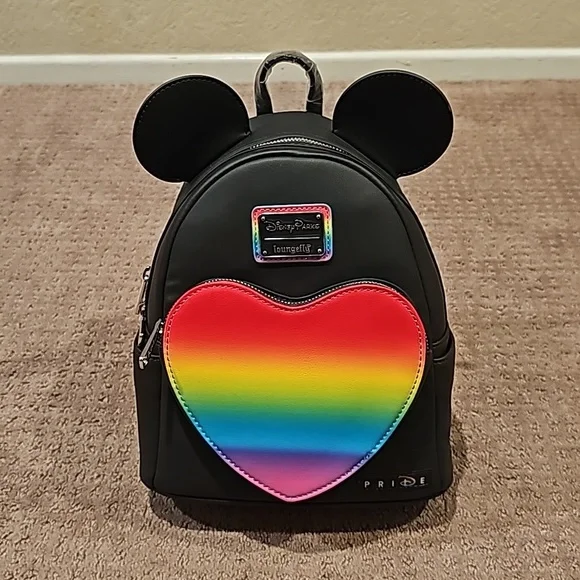 Disney Parks Loungefly Pride Rainbow Heart Mini Backpack Disney Parks Loungefly Pride Collection Mickey Mini Backpack  main image 4